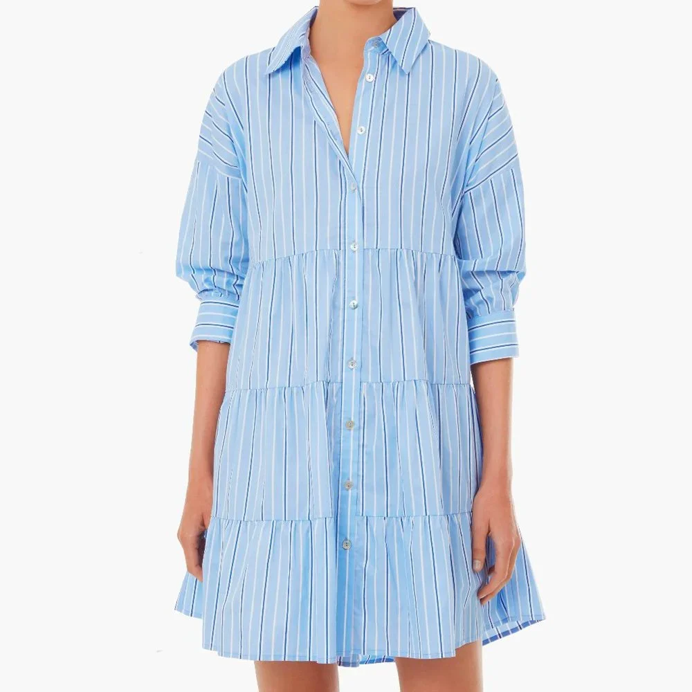 Tuckernuck Pomander Place Shades of Blue Stripe Cara Dress - Picture 2 of 5